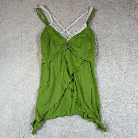 Johnny Girl Tops - NWT Johnny Girl Vintage Y2K Ruffle Strappy Tank Top Blouse